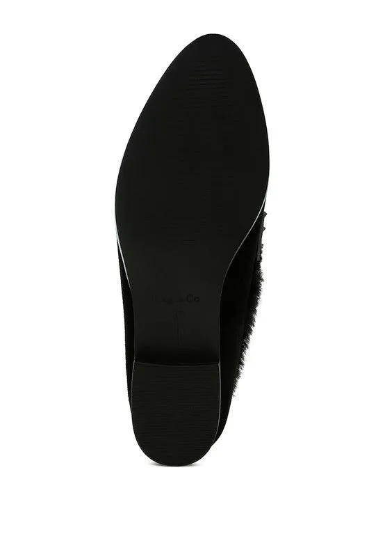 Allie Fur Trim Suede Loafers