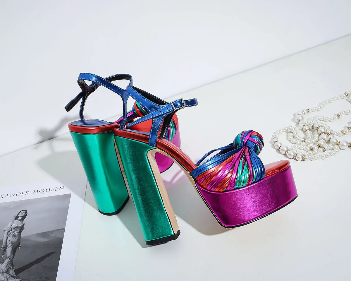 Ankle Strap Summer Strappy Sandals Summer 2022 Women Platform Chunky High Heels