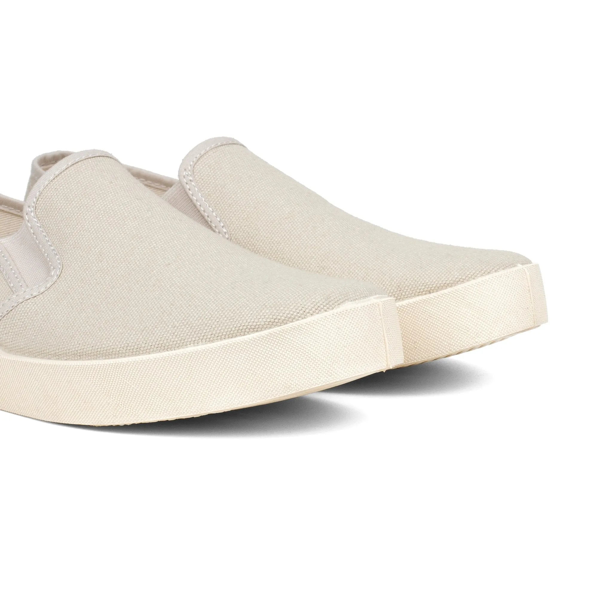 Barcelona Organic Cotton Canvas Slip Ons - Beige Tan