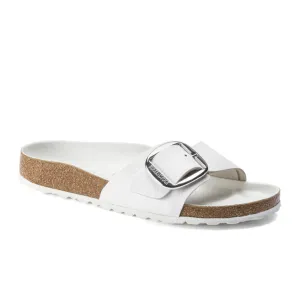 Birkenstock Madrid Big Buckle Narrow Slide Sandal (Women) - White Leather