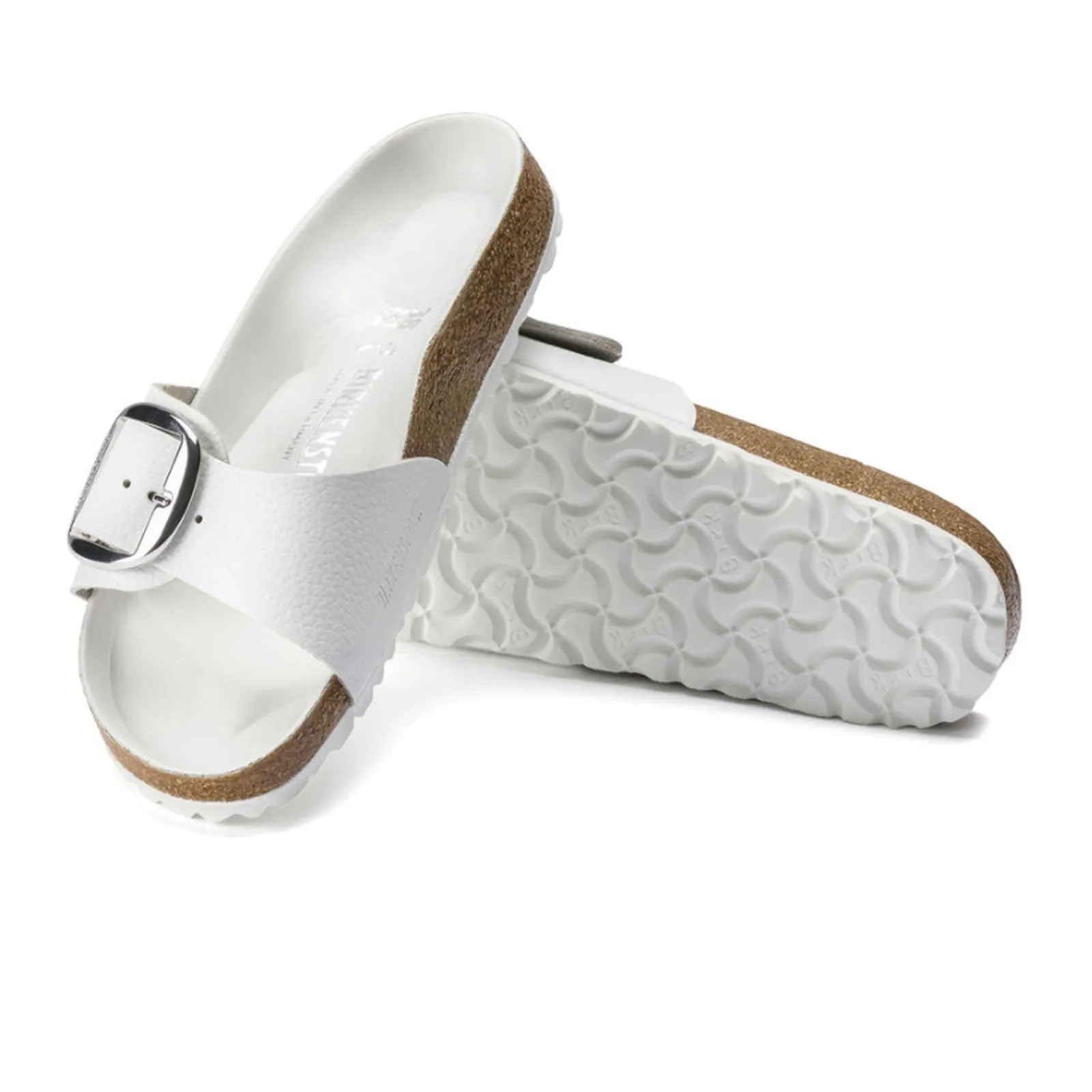 Birkenstock Madrid Big Buckle Narrow Slide Sandal (Women) - White Leather