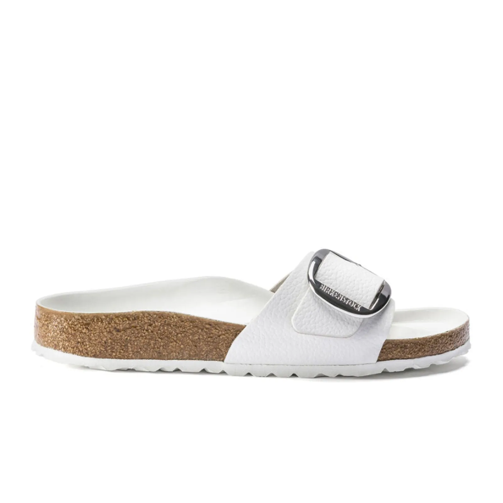 Birkenstock Madrid Big Buckle Narrow Slide Sandal (Women) - White Leather