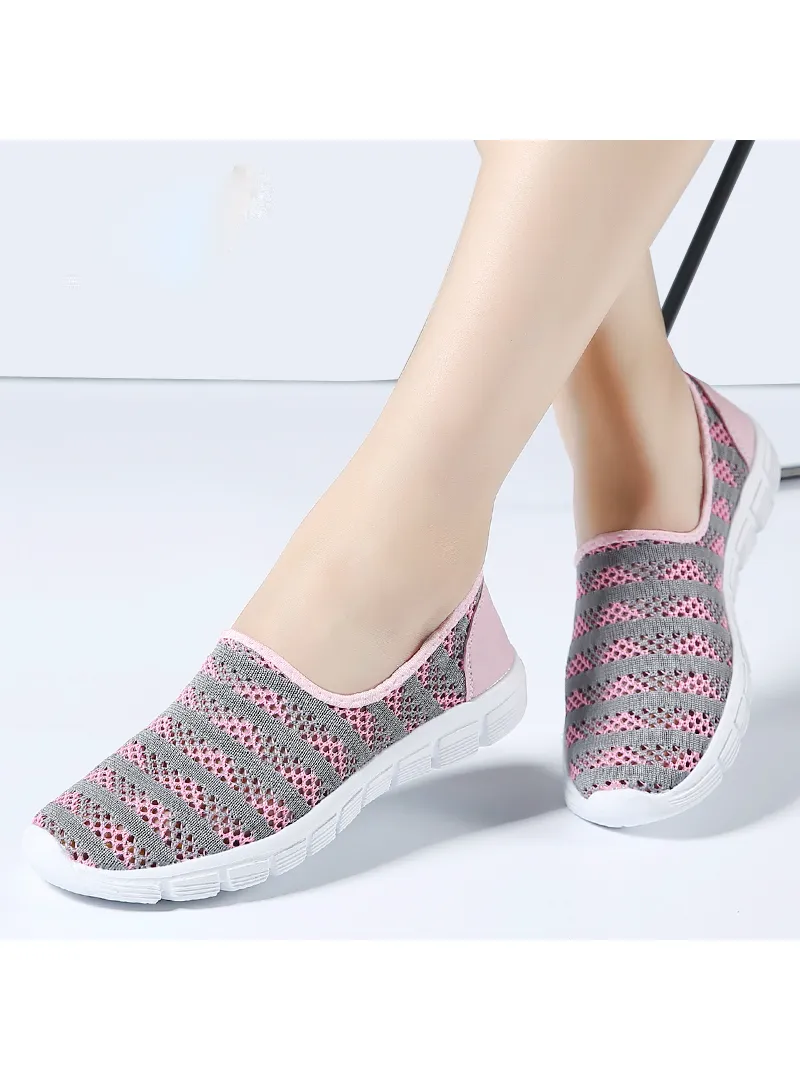 Breathable Mesh White Ballet Flats Ballerina