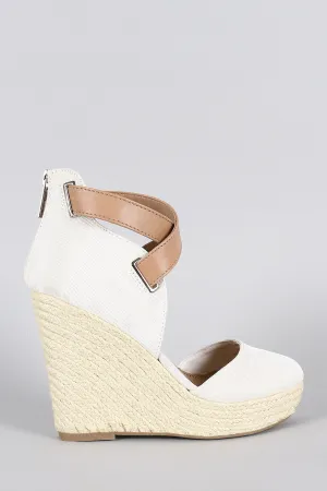 Breckelle Grosgrain Two Tone Espadrille Platform Wedge