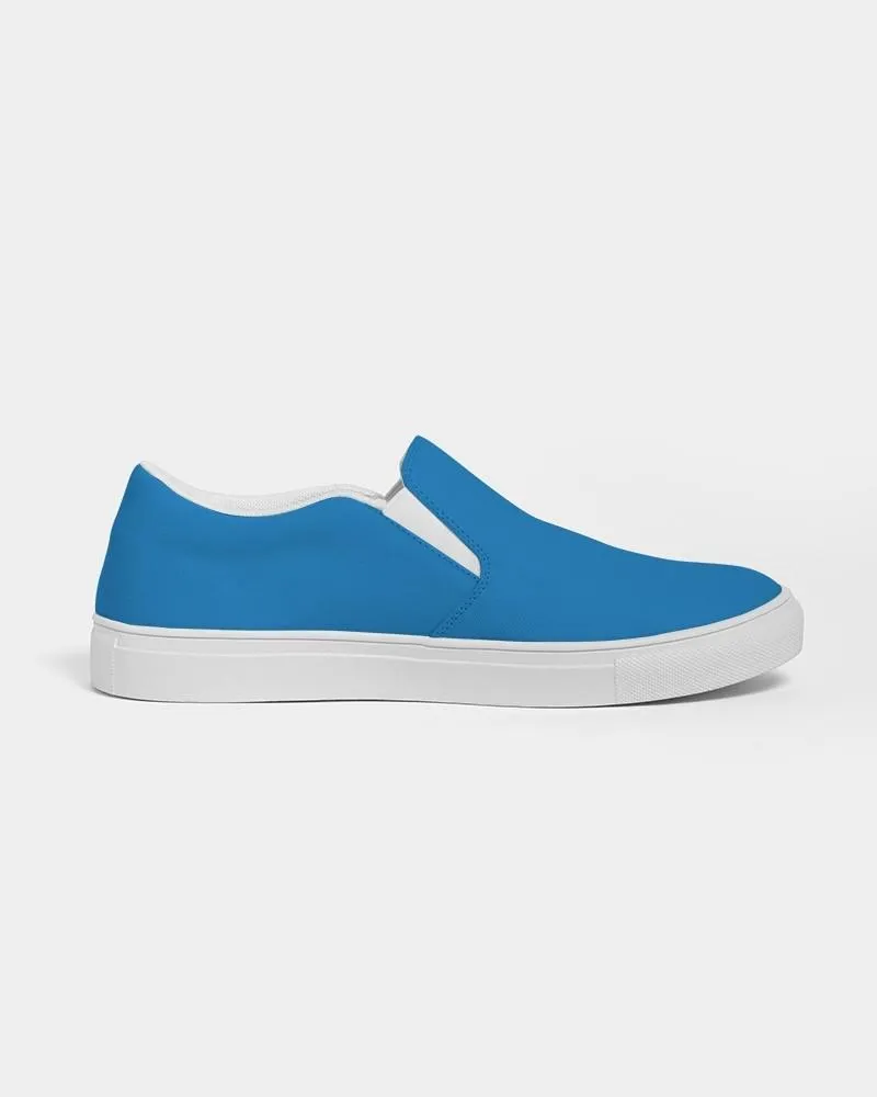 Bright Blue Slip-On Canvas Sneakers | Women's | Bright Pure Blue | C100M50Y0K0