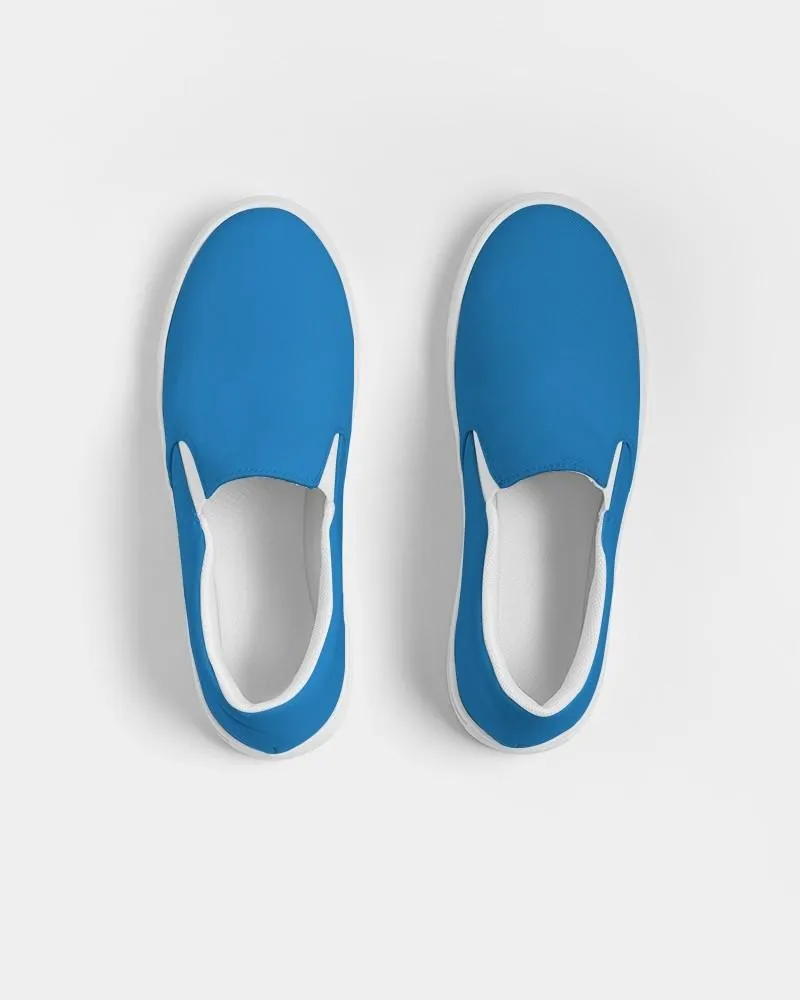 Bright Blue Slip-On Canvas Sneakers | Women's | Bright Pure Blue | C100M50Y0K0