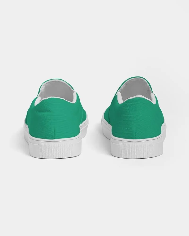 Bright Cool Green Slip-On Canvas Sneakers | Men's | Bright Pure Cool Green | C100M0Y75K0