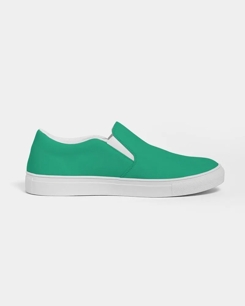 Bright Cool Green Slip-On Canvas Sneakers | Men's | Bright Pure Cool Green | C100M0Y75K0