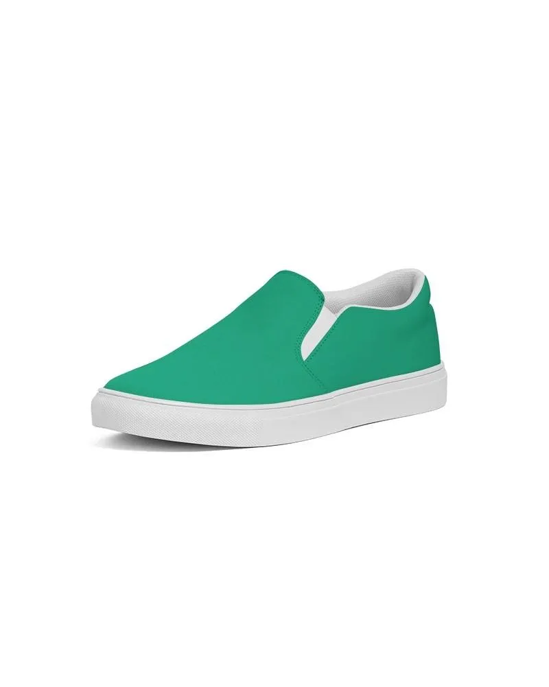 Bright Cool Green Slip-On Canvas Sneakers | Men's | Bright Pure Cool Green | C100M0Y75K0