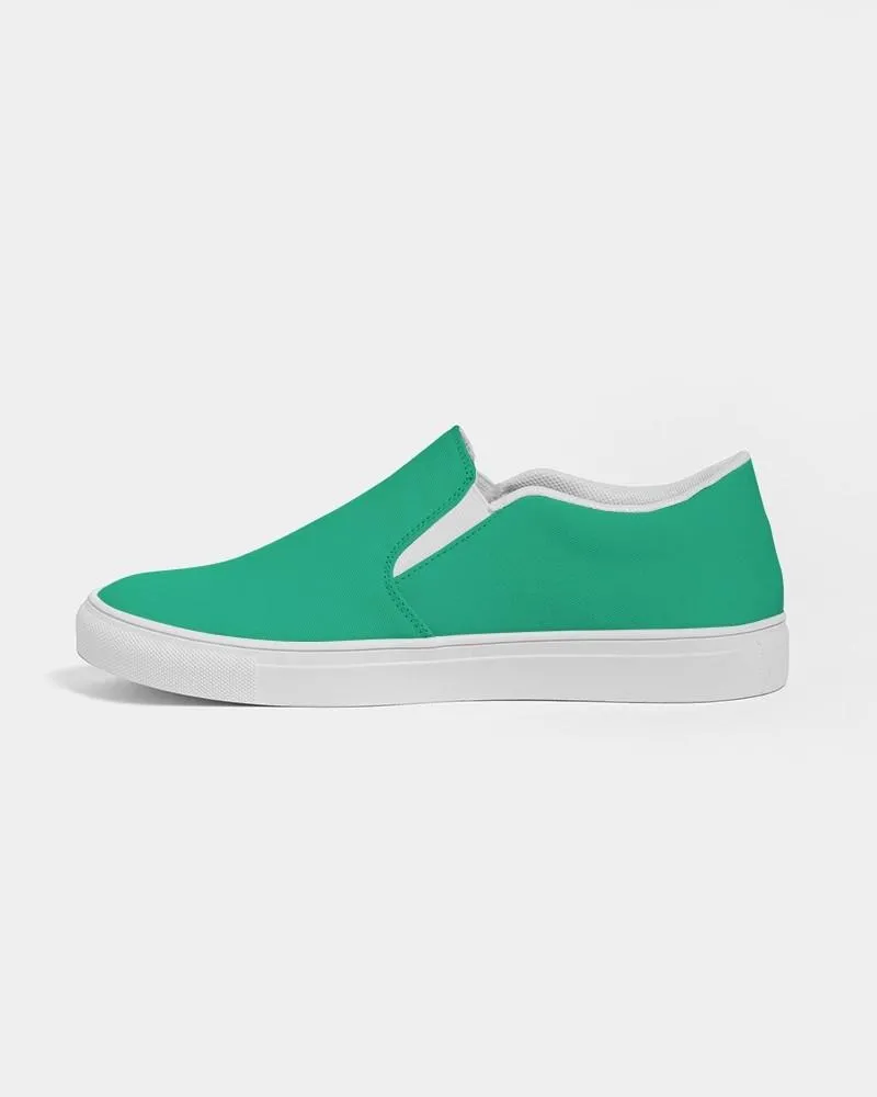 Bright Cool Green Slip-On Canvas Sneakers | Men's | Bright Pure Cool Green | C100M0Y75K0