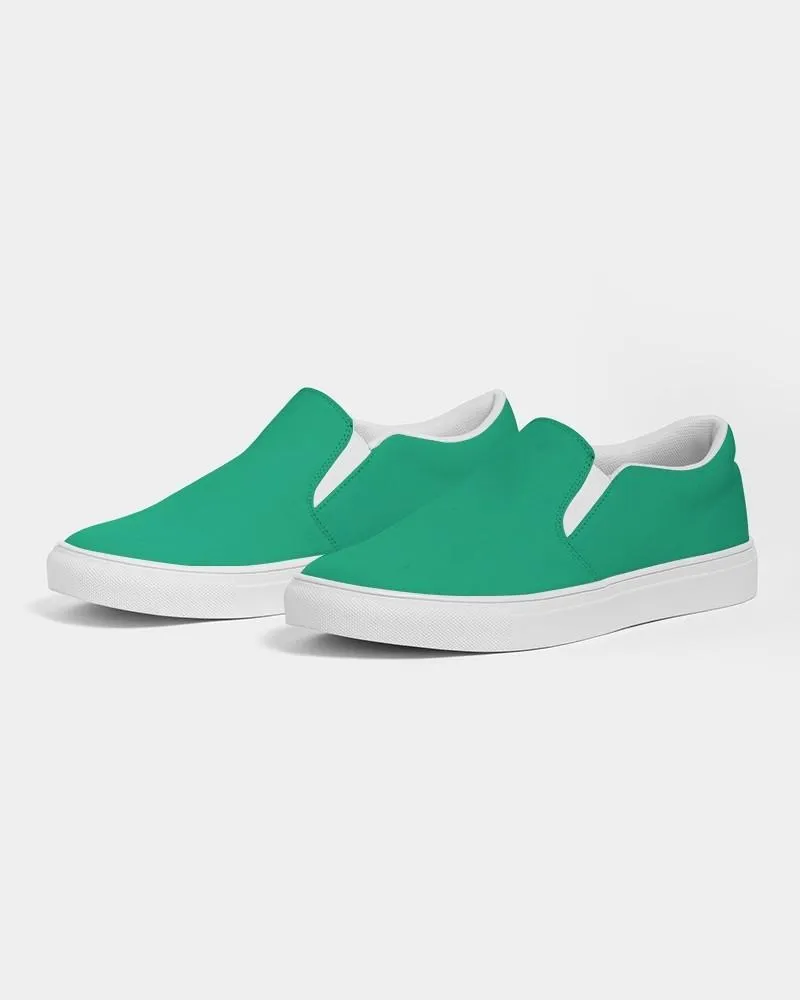 Bright Cool Green Slip-On Canvas Sneakers | Men's | Bright Pure Cool Green | C100M0Y75K0