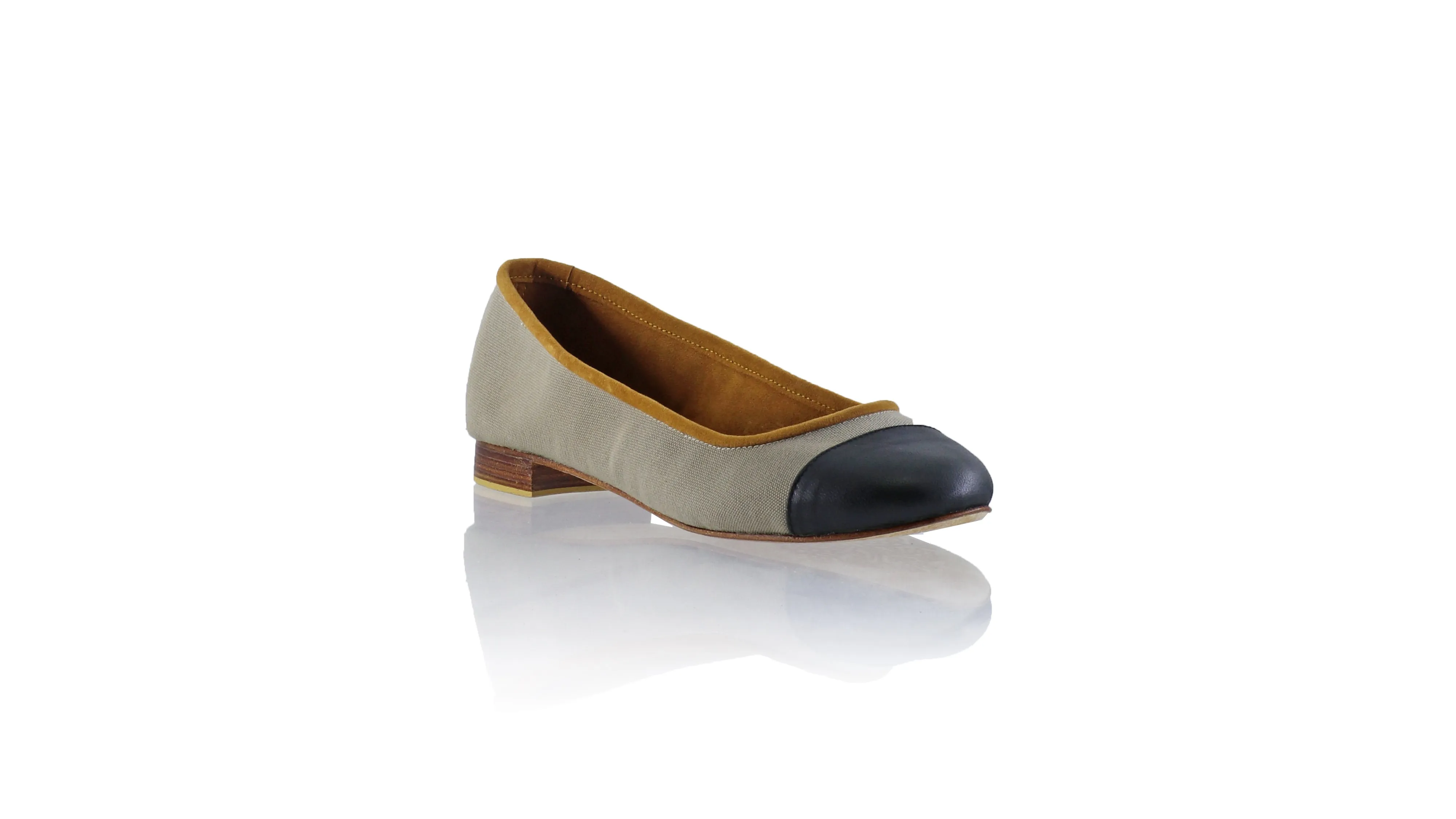 Calya 20mm Ballet - Grey Canvas & Black Leather