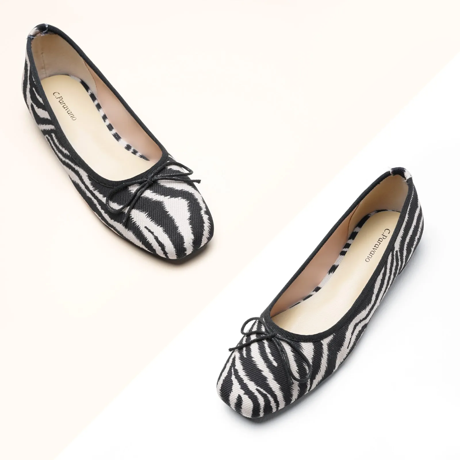 Canvas Ballet Flats (Elena) Zebra