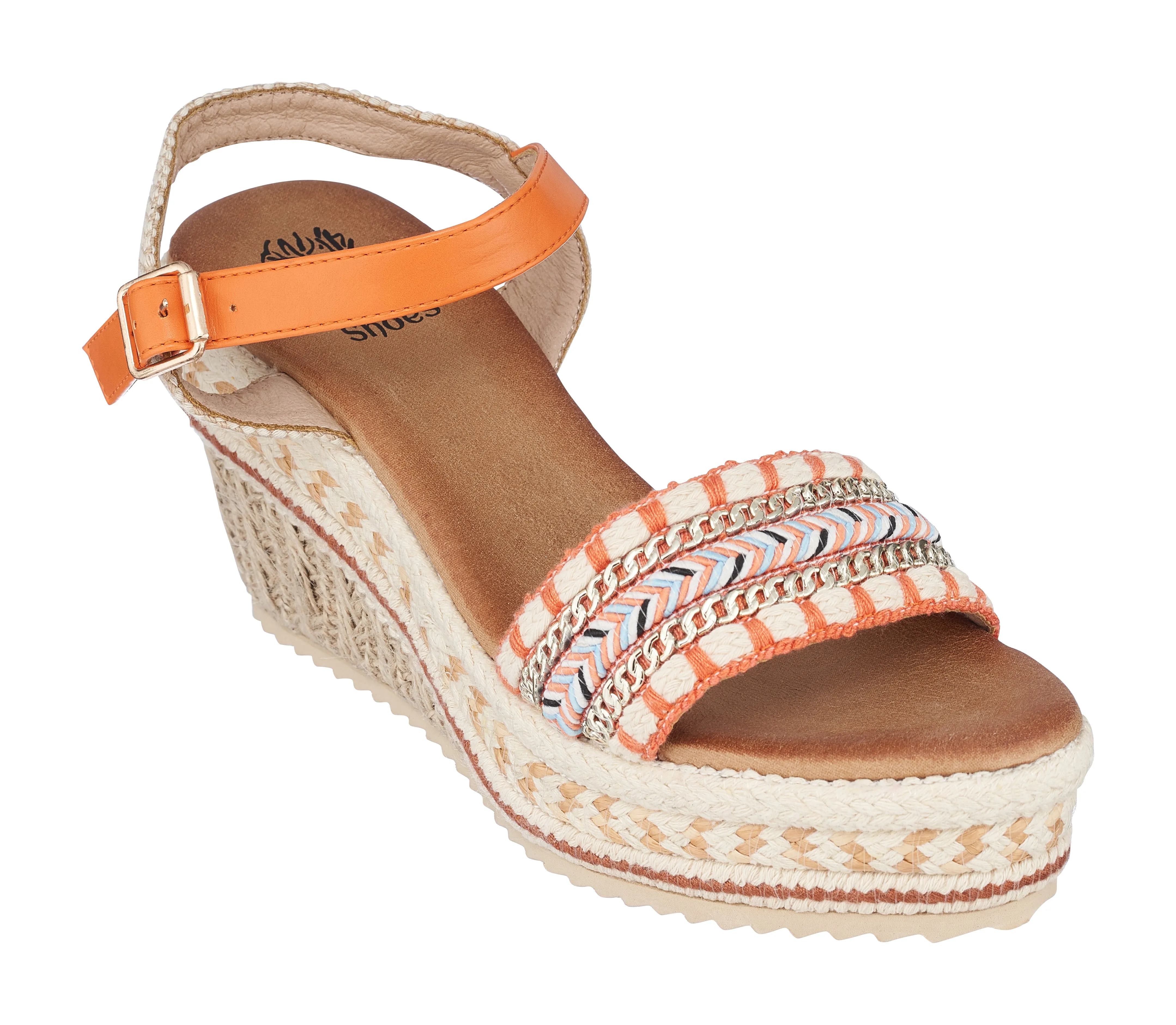 Cheri Orange Platform Wedge Sandals