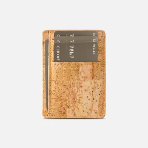 Corkor Vegan Cork RFID Card Wallet, Light Brown