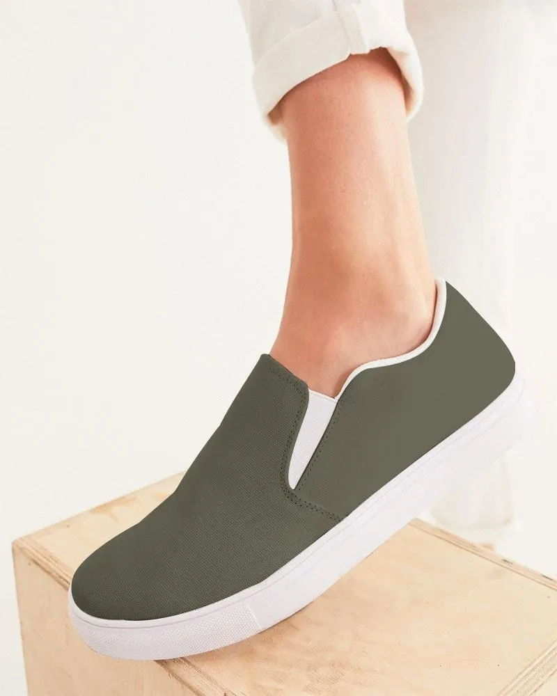 Dark Yellow Slip-On Canvas Sneakers | Women's | Dark Pale Pastel Yellow | C0M0Y30K80