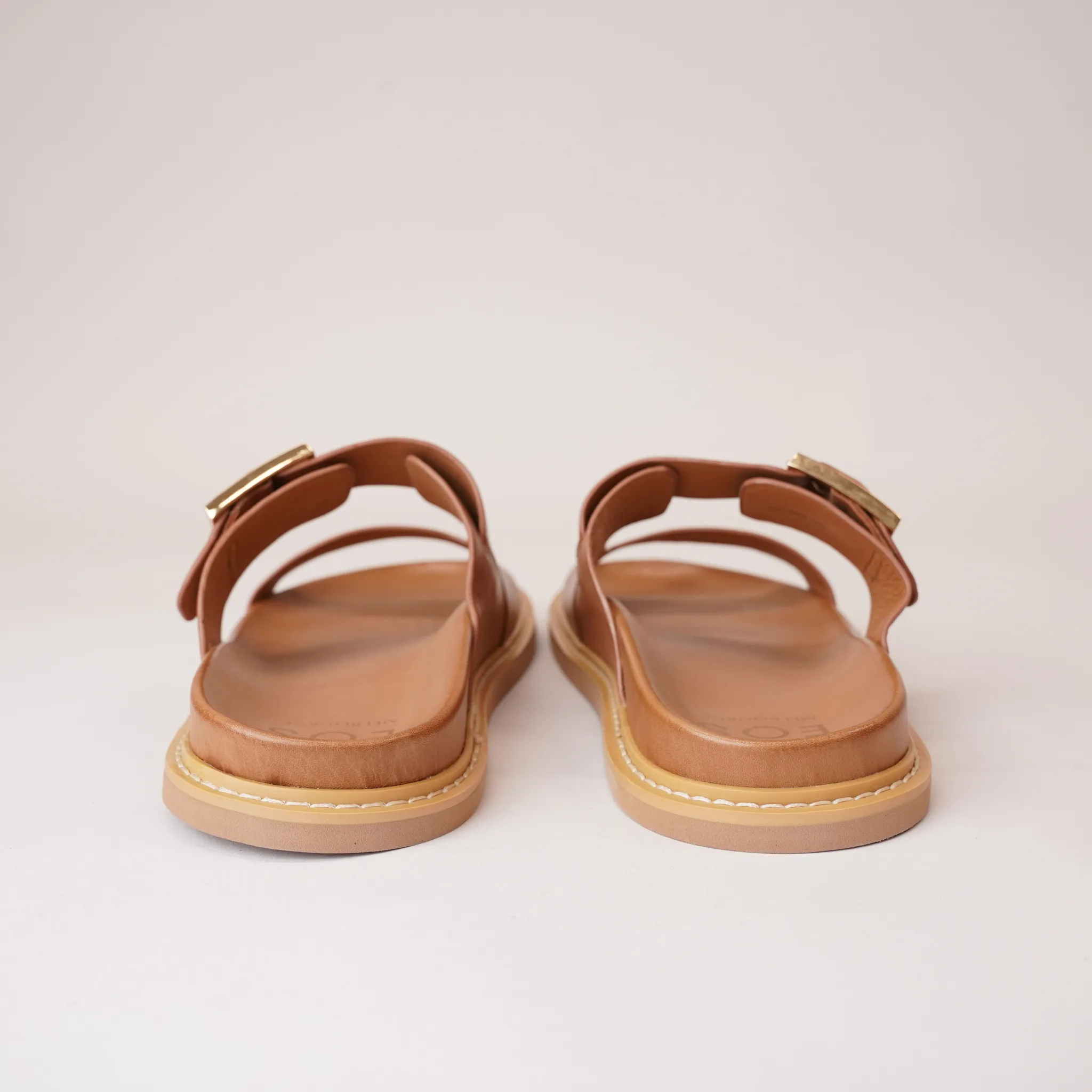 Dedra Brandy Leather Slides