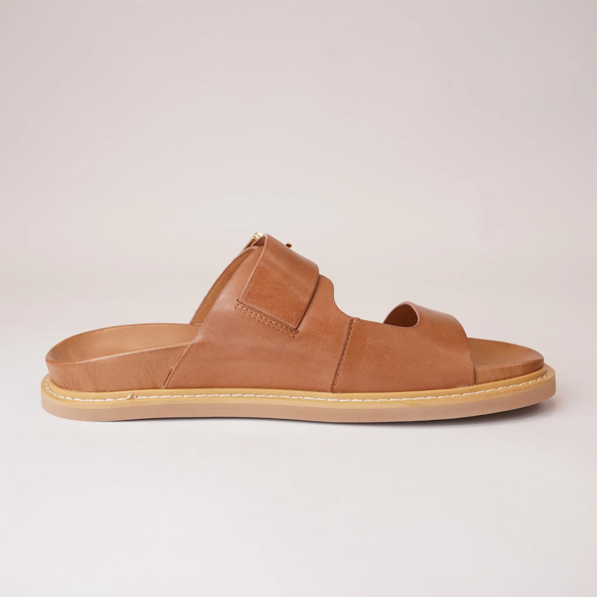 Dedra Brandy Leather Slides