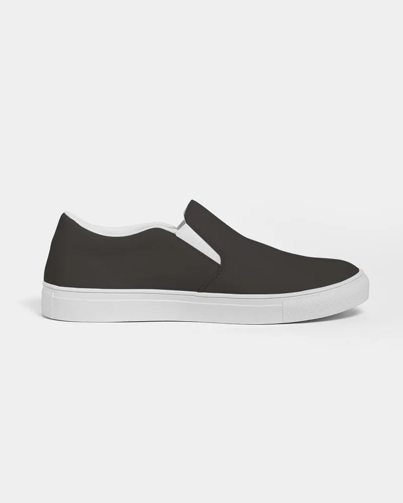 Deep Dark Brown Slip-On Canvas Sneakers | Women's | Deep Dark Pale Pastel Brown | C60M60Y60K80