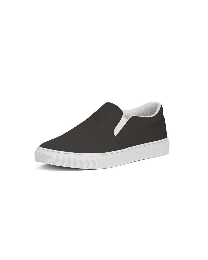 Deep Dark Brown Slip-On Canvas Sneakers | Women's | Deep Dark Pale Pastel Brown | C60M60Y60K80