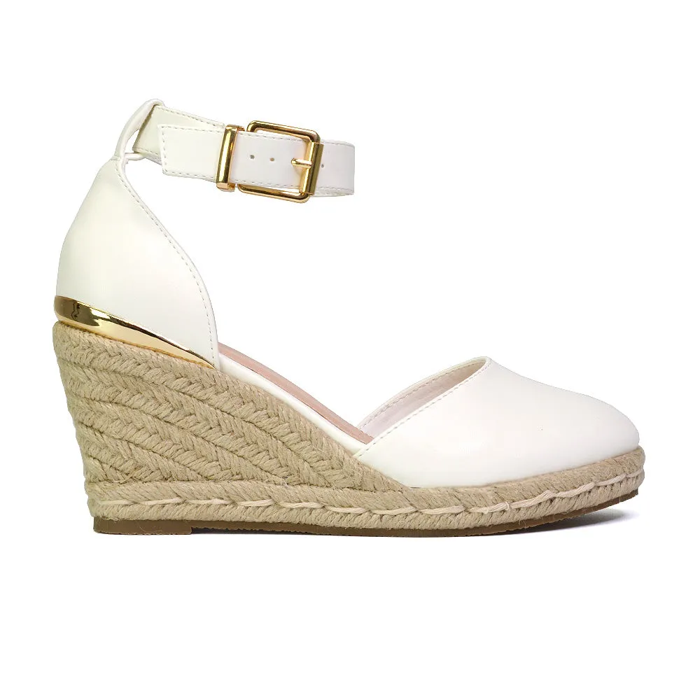 Forest Closed Toe Espadrilles With Sandal Wedge Heel in Black