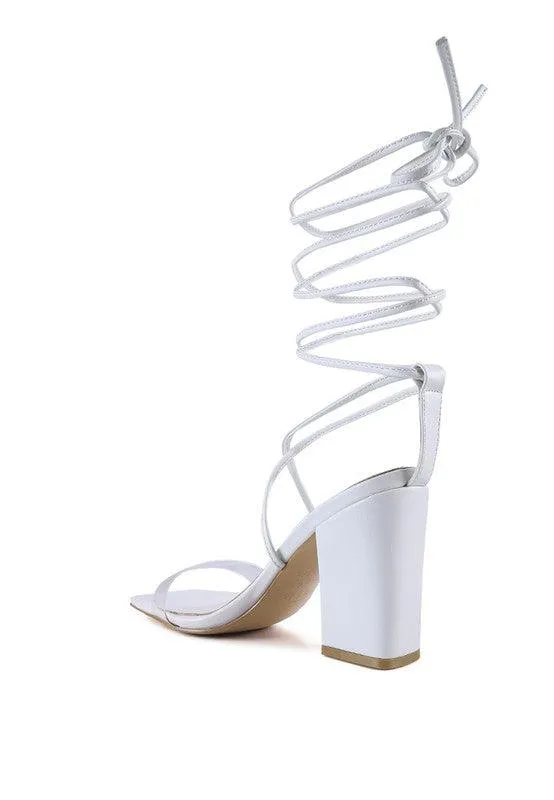 High Cult Strappy Tie-Up Block Heels