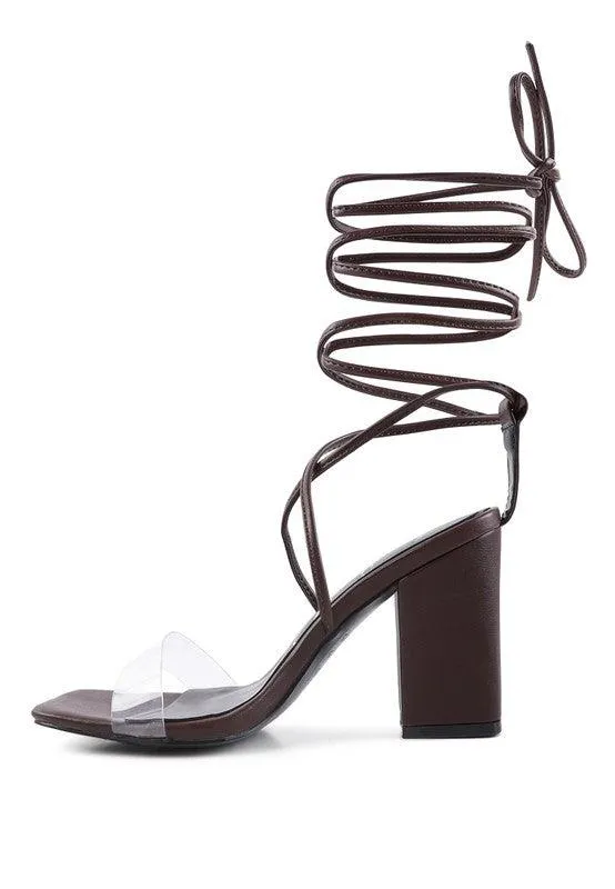 High Cult Strappy Tie-Up Block Heels