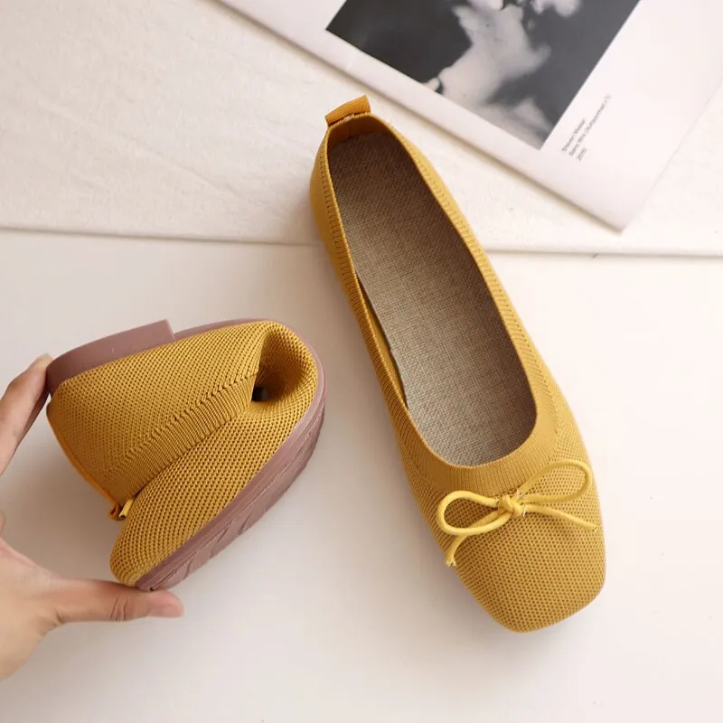 Hnzxzm Women's Butterfly-Knot Loafers Bowknot Casual Ballet Bowtie Footwear Female  Flats Indoor Ladies Soft Shallow Driving Shoes