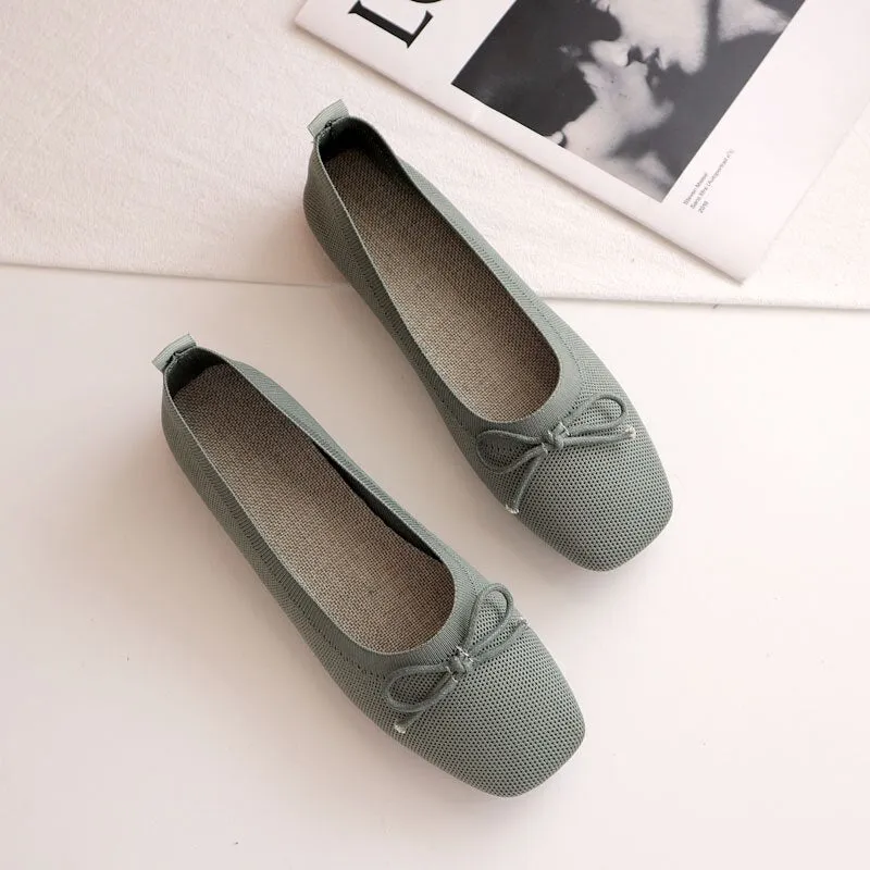 Hnzxzm Women's Butterfly-Knot Loafers Bowknot Casual Ballet Bowtie Footwear Female  Flats Indoor Ladies Soft Shallow Driving Shoes