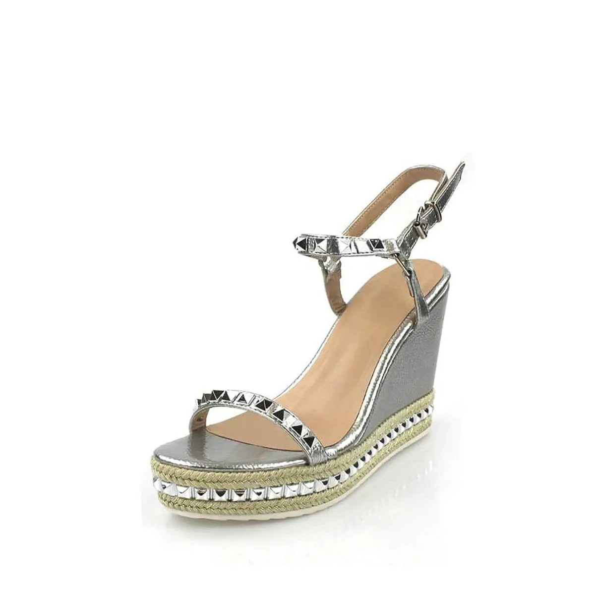 KIMMY Anklestrap Studded High Wedge