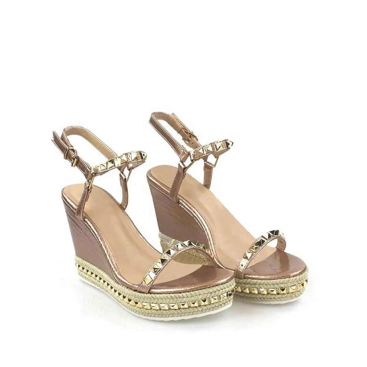 KIMMY Anklestrap Studded High Wedge