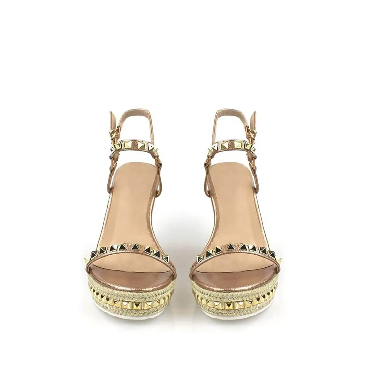 KIMMY Anklestrap Studded High Wedge