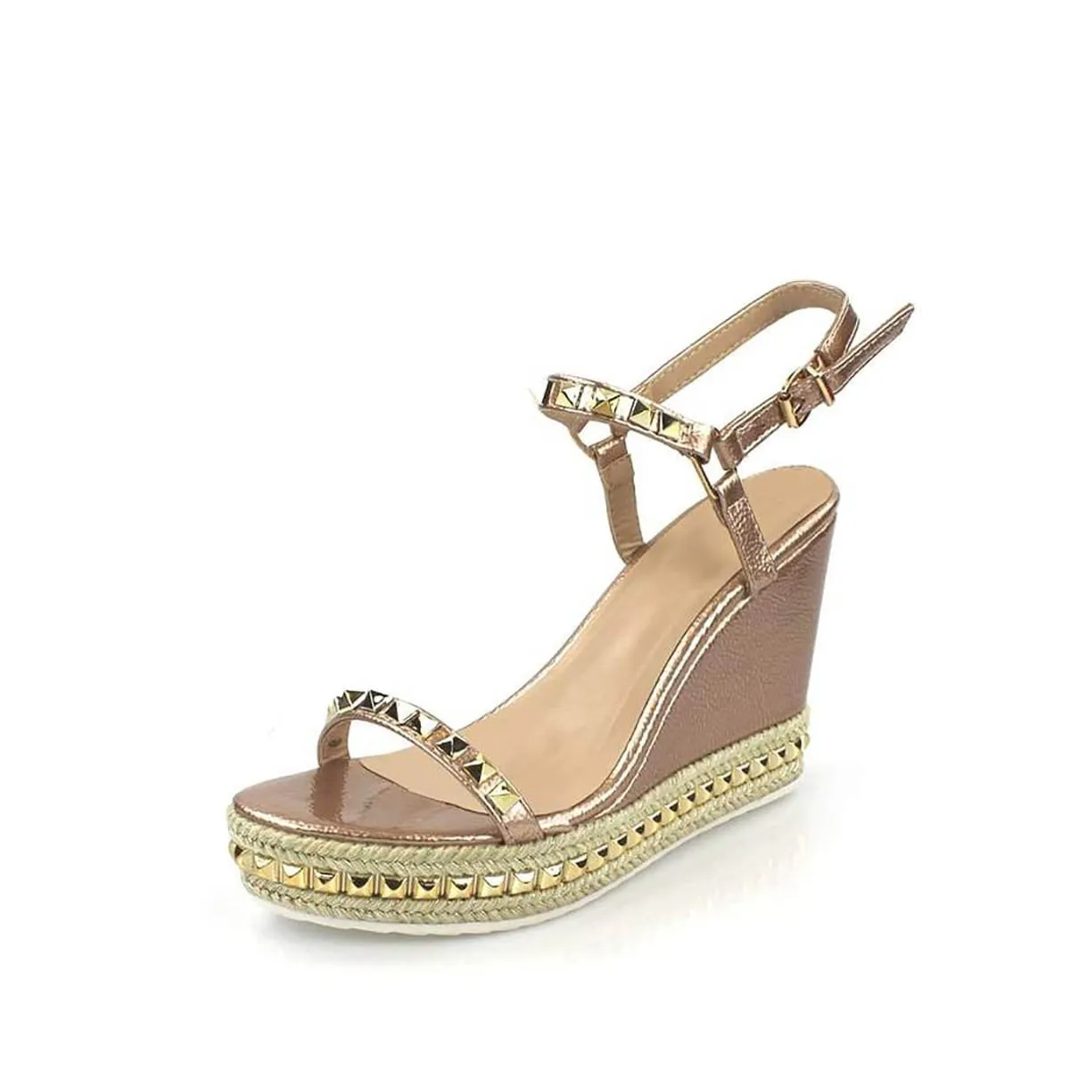 KIMMY Anklestrap Studded High Wedge