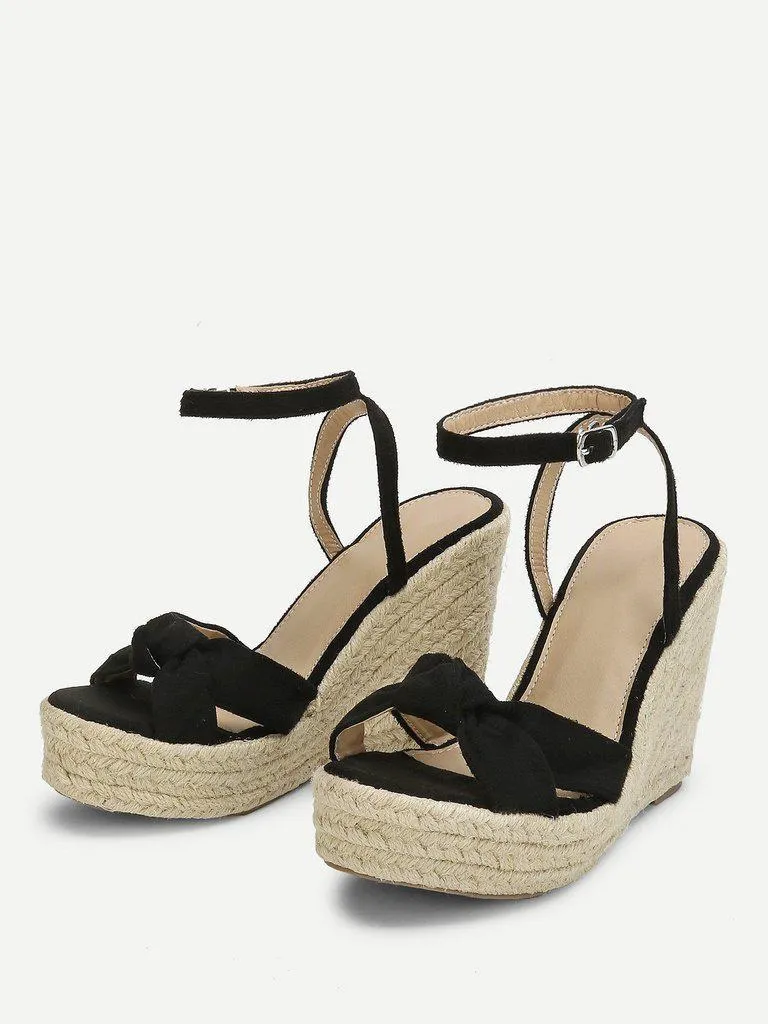 Knot Detail Espadrille Wedges