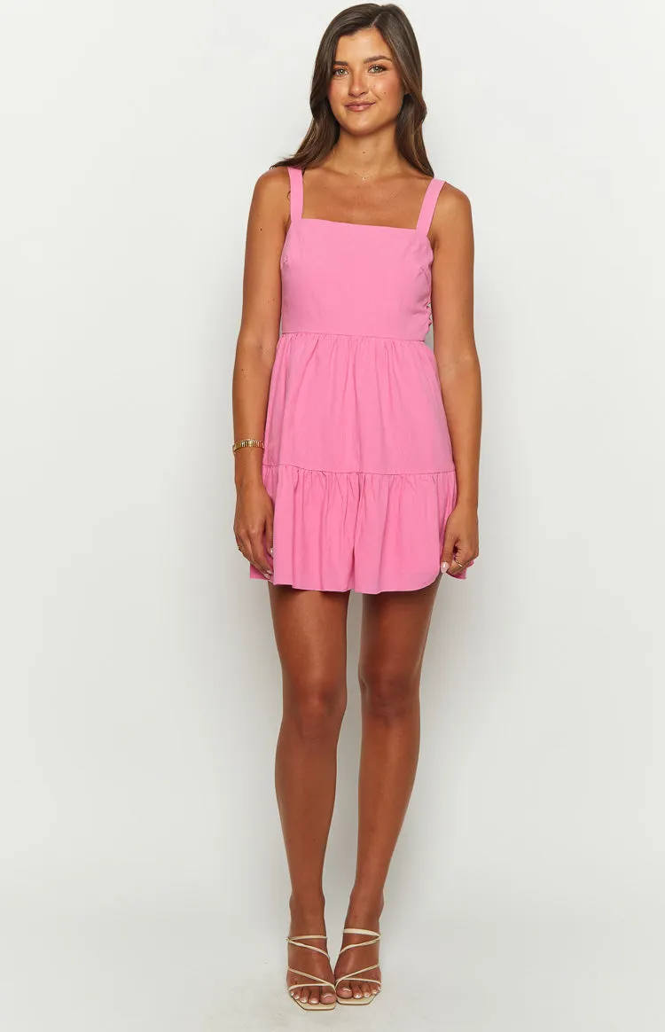 Lara Pink Baby Doll Mini Dress