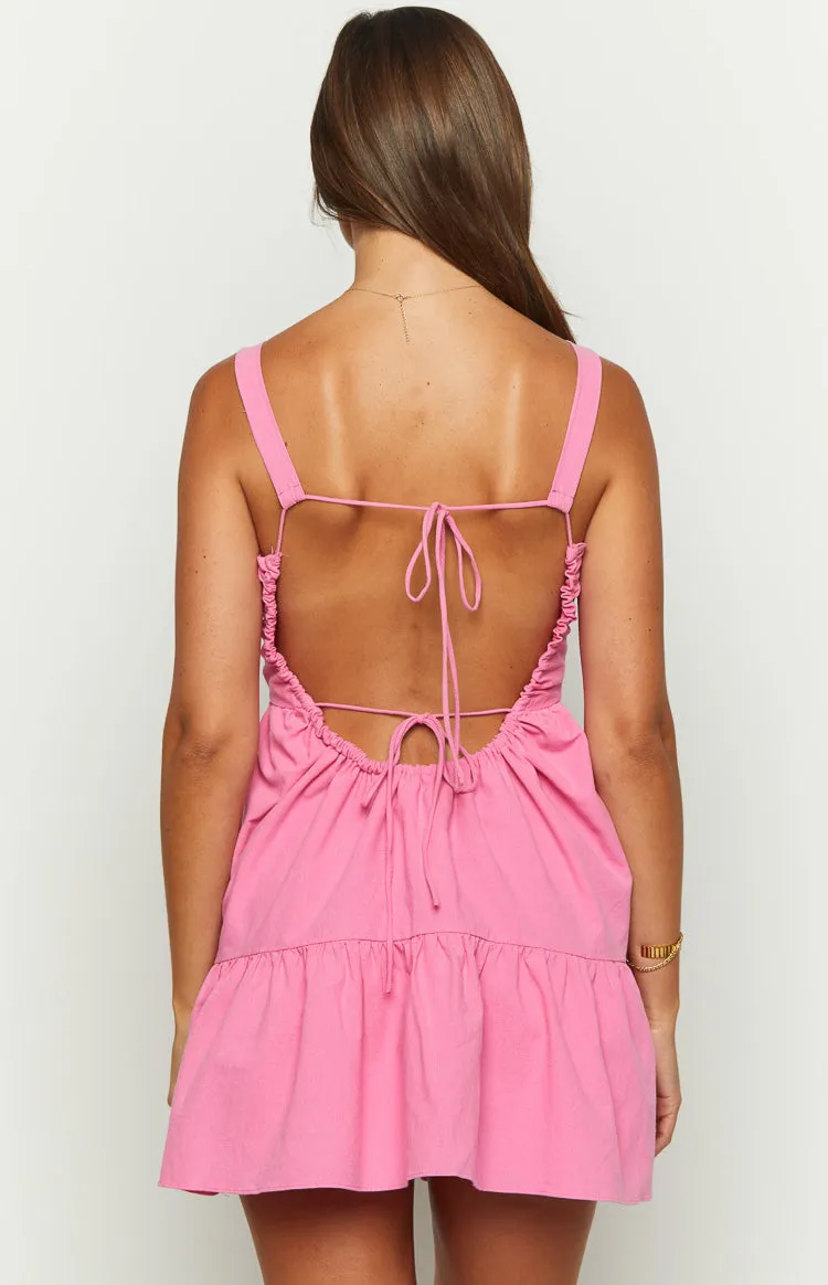 Lara Pink Baby Doll Mini Dress