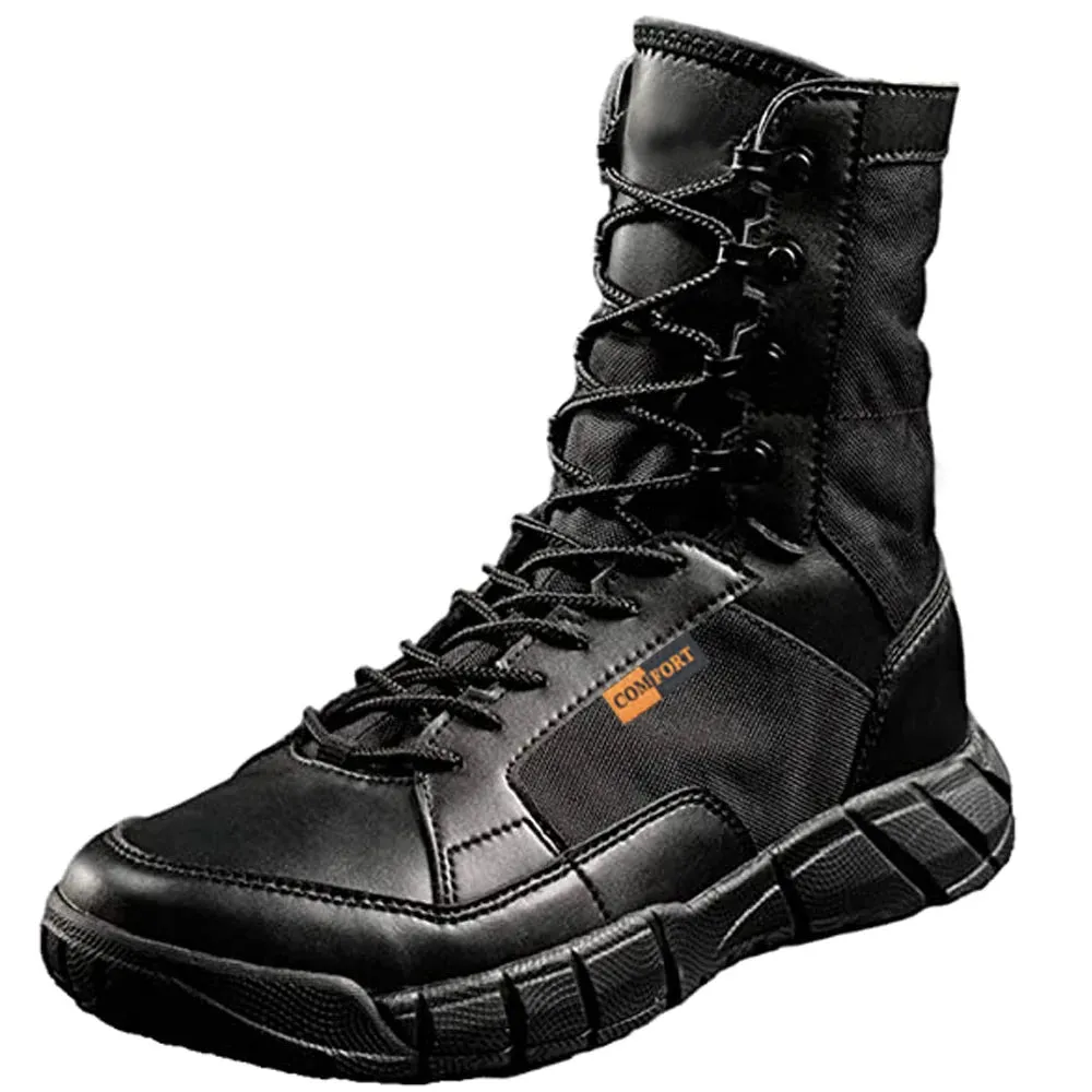 Lightweight Tactical Combat Boots for Men - Anti-Collision, Waterproof, Breathable Lace-Up Hiking Shoes