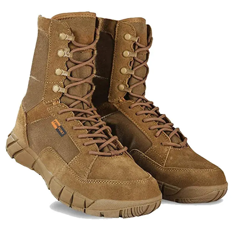 Lightweight Tactical Combat Boots for Men - Anti-Collision, Waterproof, Breathable Lace-Up Hiking Shoes