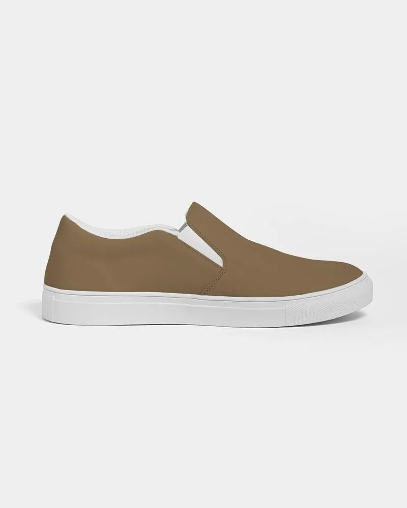 Medium Dark Orange Brown Slip-On Canvas Sneakers | Women's | Medium Dark Pastel Orange Brown | C0M30Y60K60