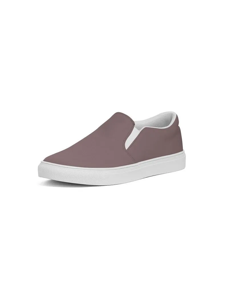 Medium Dark Pink Brown Slip-On Canvas Sneakers | Men's | Medium Dark Pale Pastel Pink Brown | C0M30Y15K60