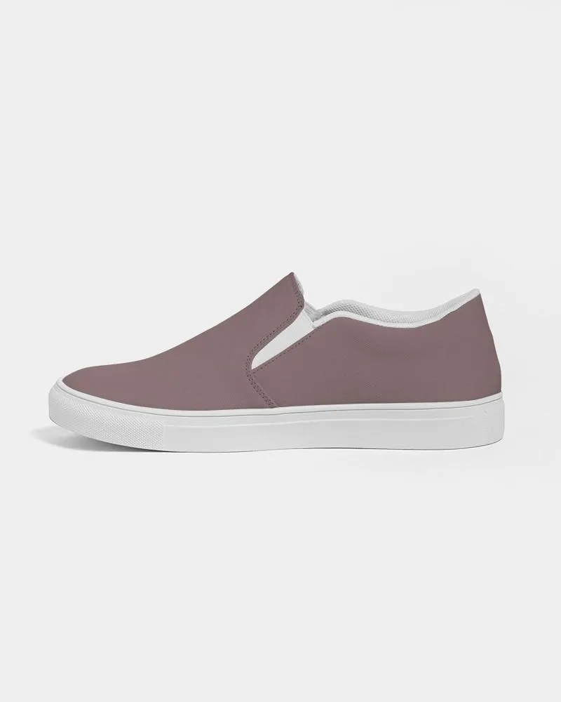 Medium Dark Pink Brown Slip-On Canvas Sneakers | Men's | Medium Dark Pale Pastel Pink Brown | C0M30Y15K60