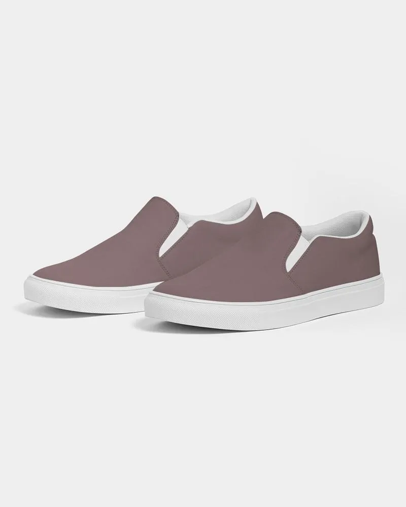 Medium Dark Pink Brown Slip-On Canvas Sneakers | Men's | Medium Dark Pale Pastel Pink Brown | C0M30Y15K60