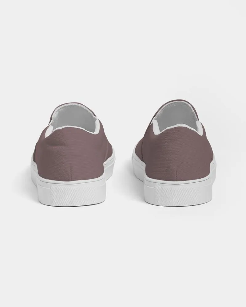 Medium Dark Pink Brown Slip-On Canvas Sneakers | Men's | Medium Dark Pale Pastel Pink Brown | C0M30Y15K60