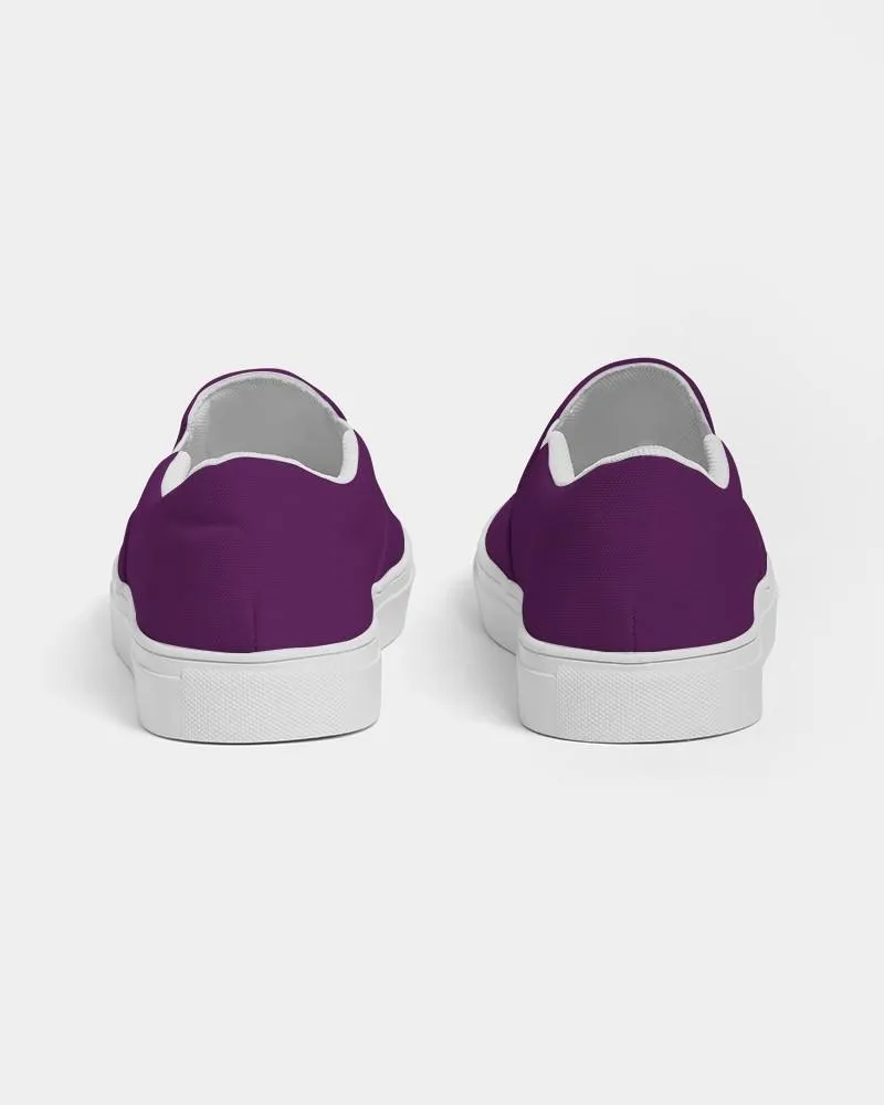 Medium Dark Purple Slip-On Canvas Sneakers | Men's | Medium Dark Pure Purple | C50M100Y0K60