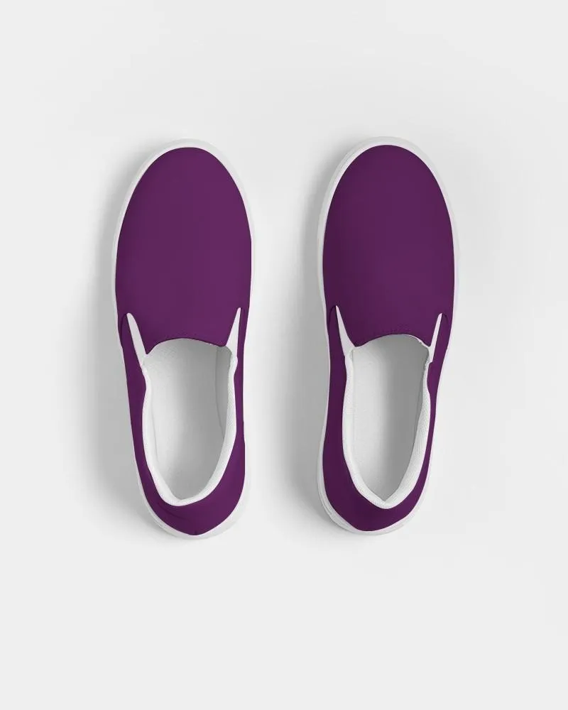 Medium Dark Purple Slip-On Canvas Sneakers | Men's | Medium Dark Pure Purple | C50M100Y0K60