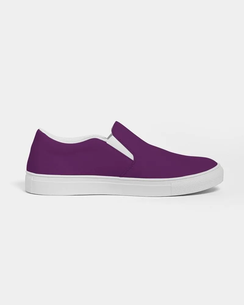 Medium Dark Purple Slip-On Canvas Sneakers | Men's | Medium Dark Pure Purple | C50M100Y0K60