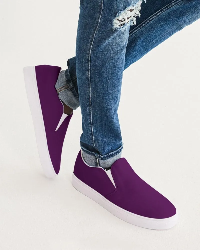 Medium Dark Purple Slip-On Canvas Sneakers | Men's | Medium Dark Pure Purple | C50M100Y0K60