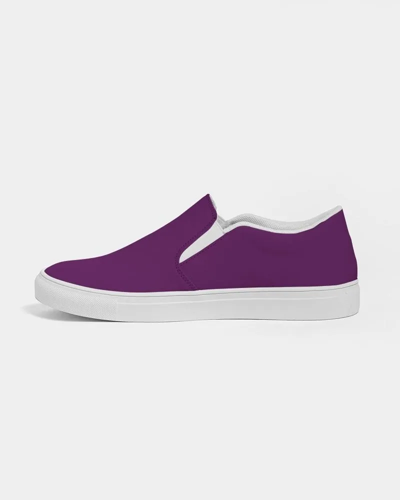 Medium Dark Purple Slip-On Canvas Sneakers | Men's | Medium Dark Pure Purple | C50M100Y0K60