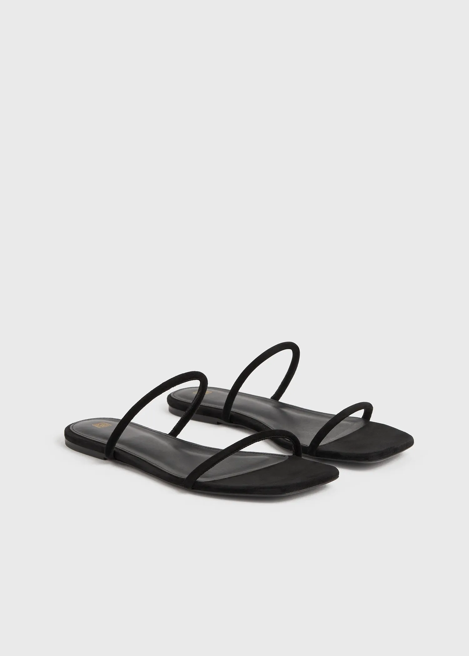 Minimalist suede slides black