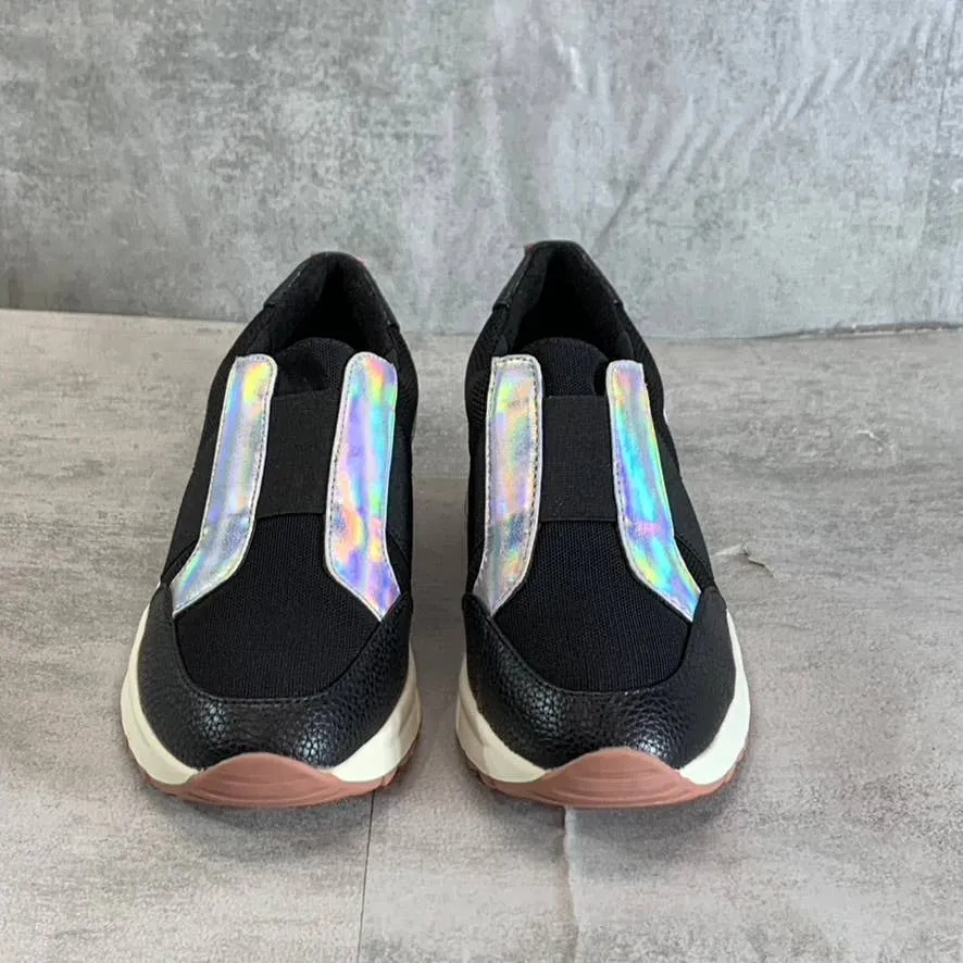 NATURALIZER Women's Black Iridescent Nima Slip-Resistance Slip-On Sneakers SZ 6